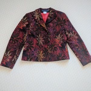 Floral Tapestry Open Front Blazer - Harve Bernard
